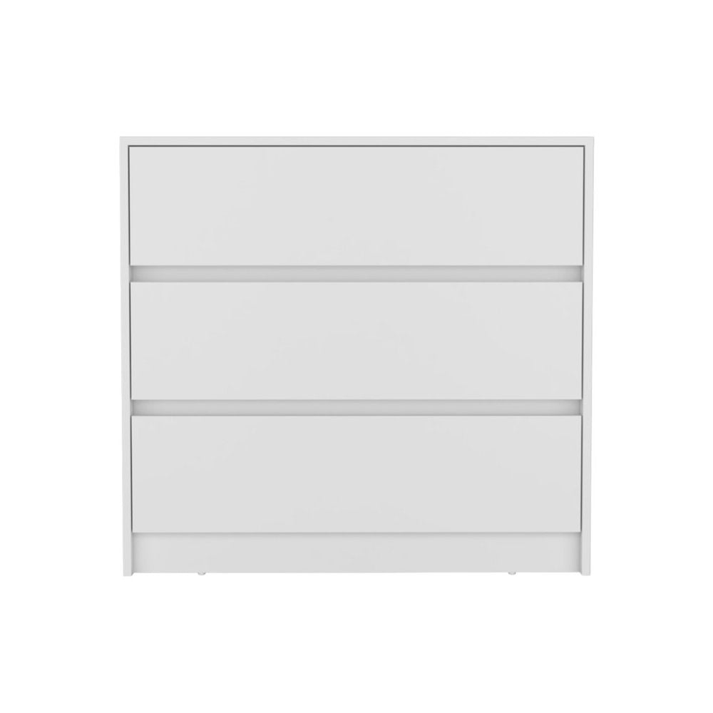 33" White Three Drawer Dresser