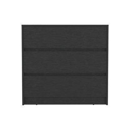 33" Black Three Drawer Dresser