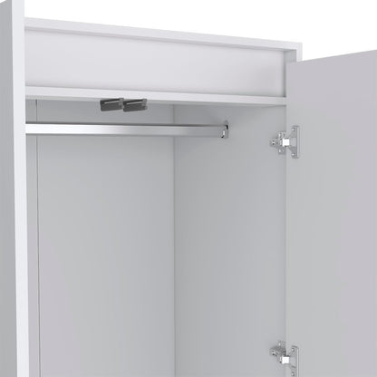 32" White Two Drawer Combo Dresser