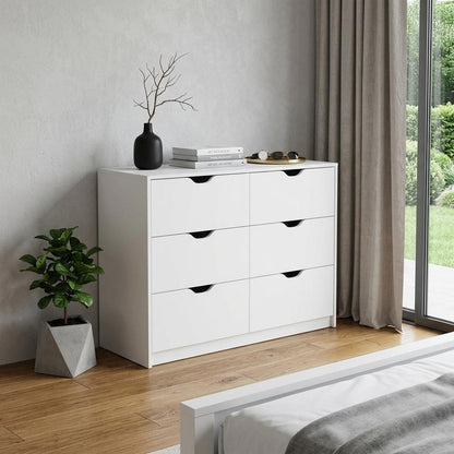 42" White Four Drawer Dresser