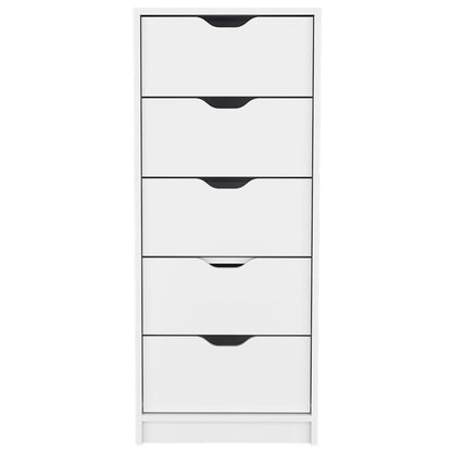 18" White Five Drawer Standard Chest