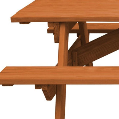 Cedar Chest Solid Wood Outdoor Picnic Table Umbrella Hole