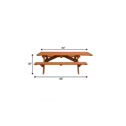 Cedar Chest Solid Wood Outdoor Picnic Table Umbrella Hole