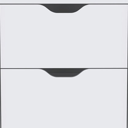 19" White Wood Two Drawer Nightstand