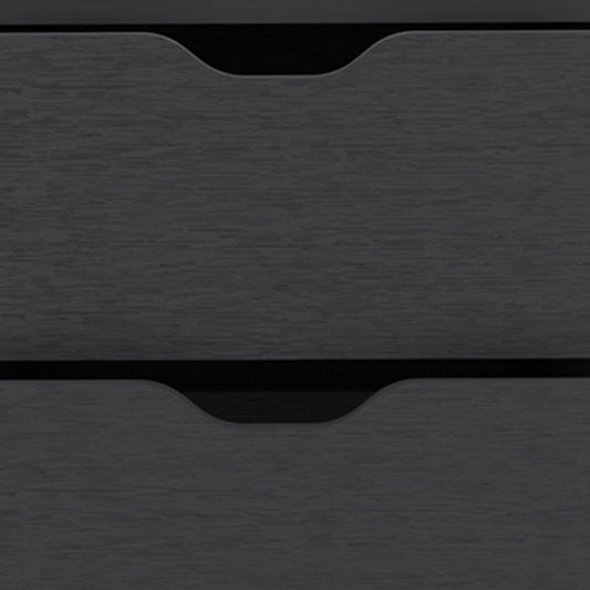 19" Black Wood Two Drawer Nightstand