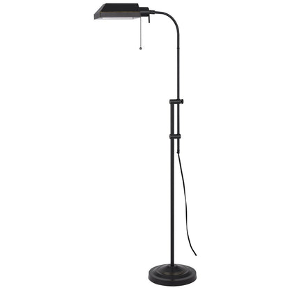 57" Bronze Metal Adjustable Floor Lamp With Bronze Metal Square Shade