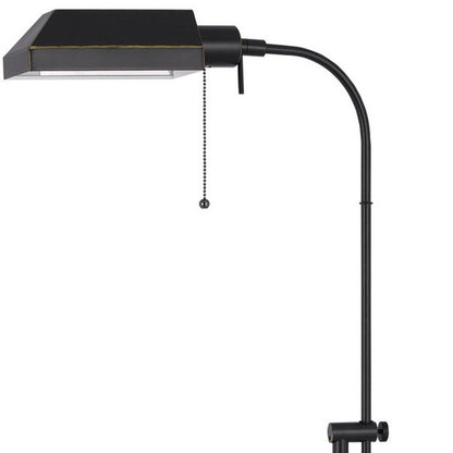 57" Bronze Metal Adjustable Floor Lamp With Bronze Metal Square Shade