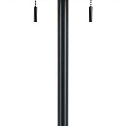 59" Bronze Two Light Traditional Shaped Floor Lamp With Brown Rectangular Shade