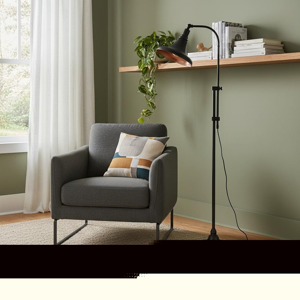 58" Bronze Metal Adjustable Floor Lamp With Bronze Metal Dome Shade