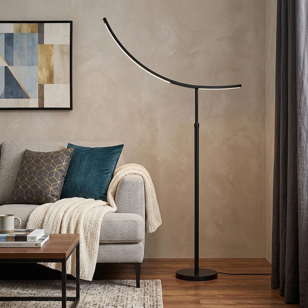 74" Bronze Adjustable Led Traditional Shaped Floor Lamp