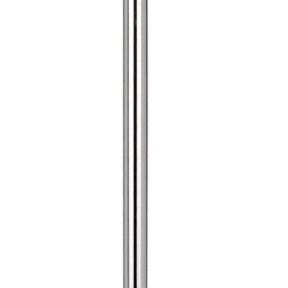 61" Chrome Tray Table Floor Lamp With White Square Shade