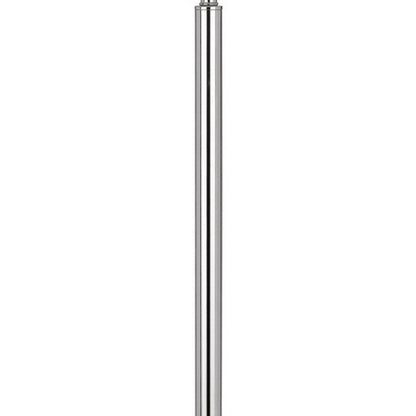 61" Chrome Tray Table Floor Lamp With White Square Shade