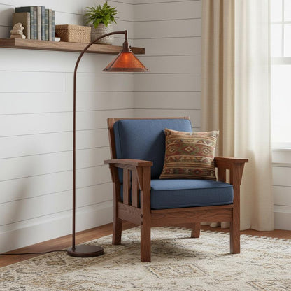 65" Rusted Traditional Shaped Floor Lamp With Rust Empire Shade