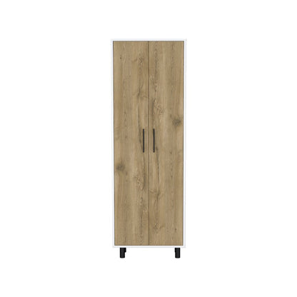 41" Natural and White Wood Kitchen Island Set With Storage