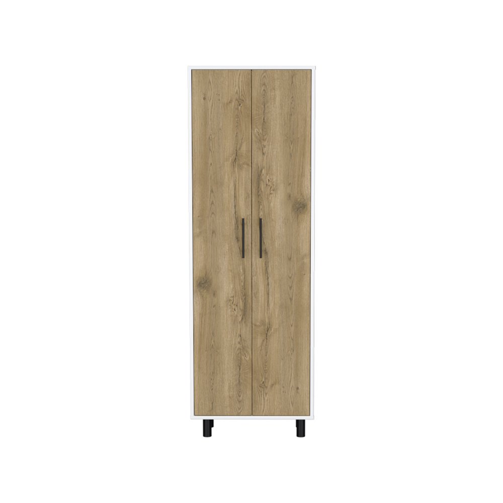 41" Natural and White Wood Kitchen Island Set With Storage