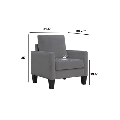 32" Gray and Black Upholstered Arm Chair