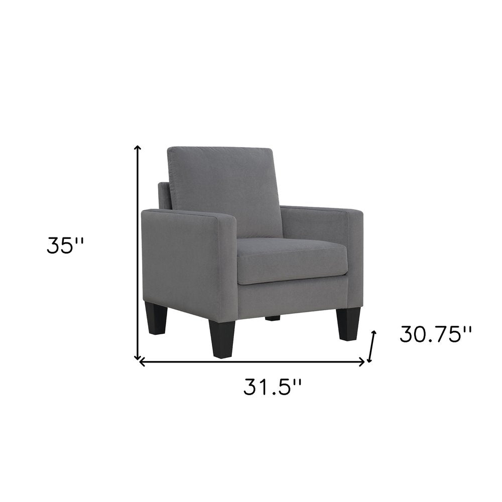 32" Gray and Black Upholstered Arm Chair