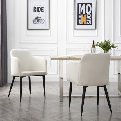 Set of Two 23" Off White and Black Upholstered Arm Chair