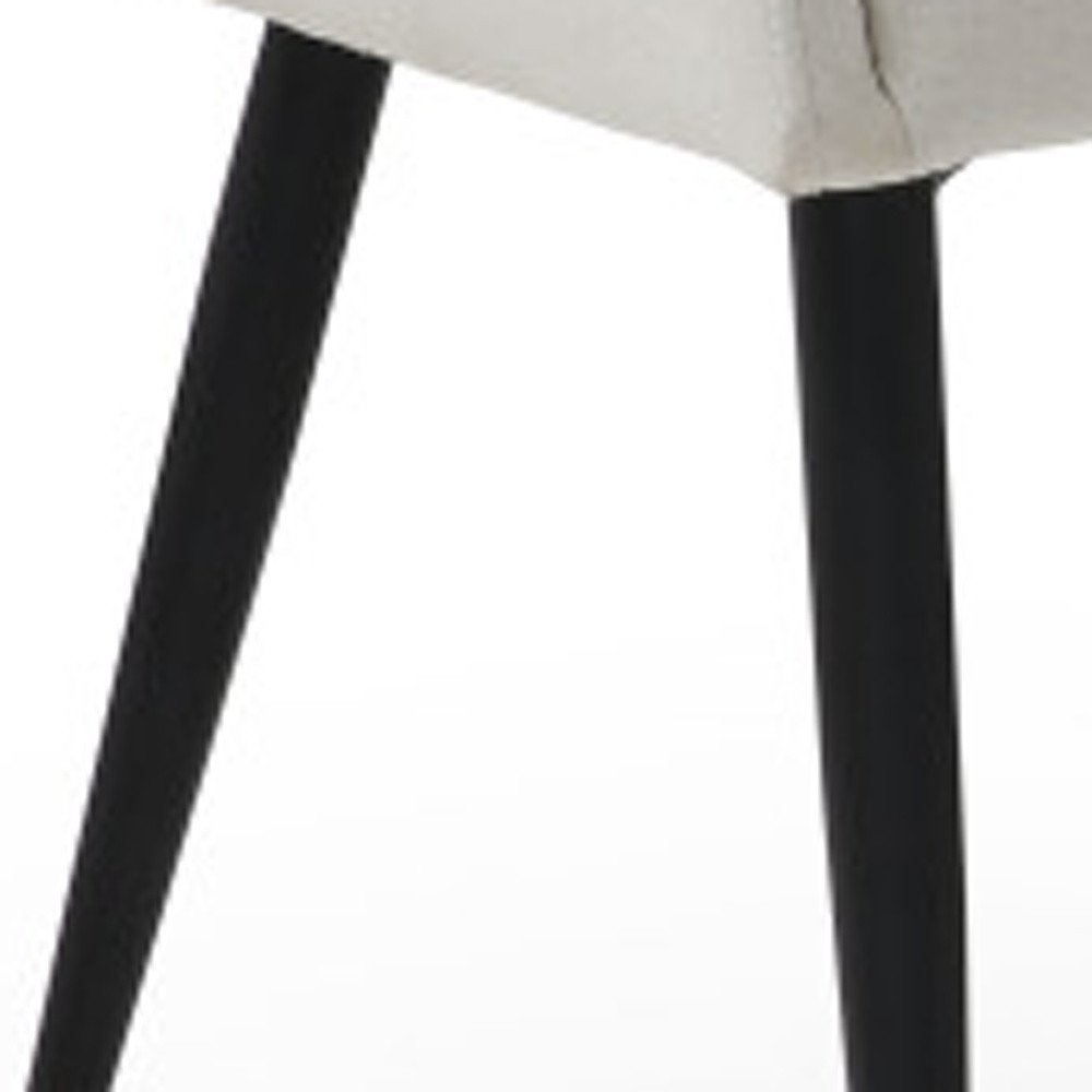 Set of Two 23" Off White and Black Upholstered Arm Chair
