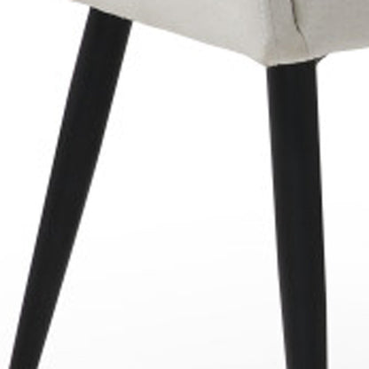 Set of Two 23" Off White and Black Upholstered Arm Chair