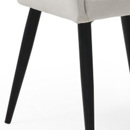 Set of Two 23" Off White and Black Upholstered Arm Chair