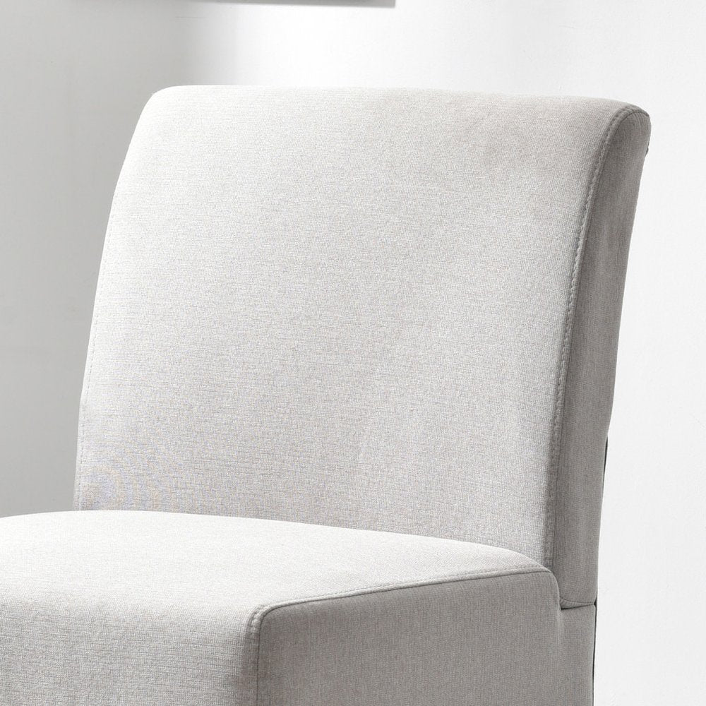 23" Gray and Black Upholstered Slipper Chair