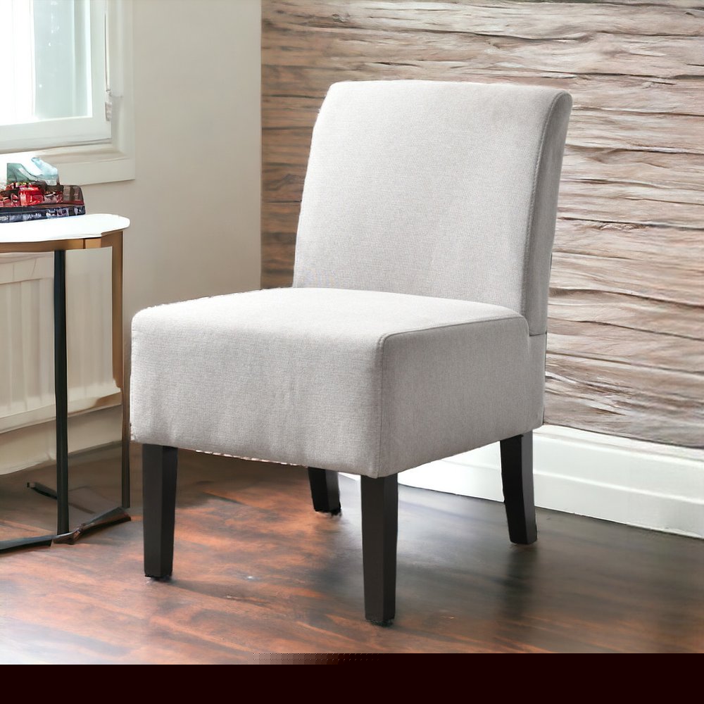 23" Gray and Black Upholstered Slipper Chair