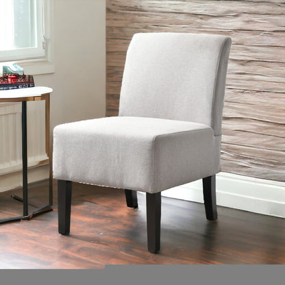 23" Gray and Black Upholstered Slipper Chair