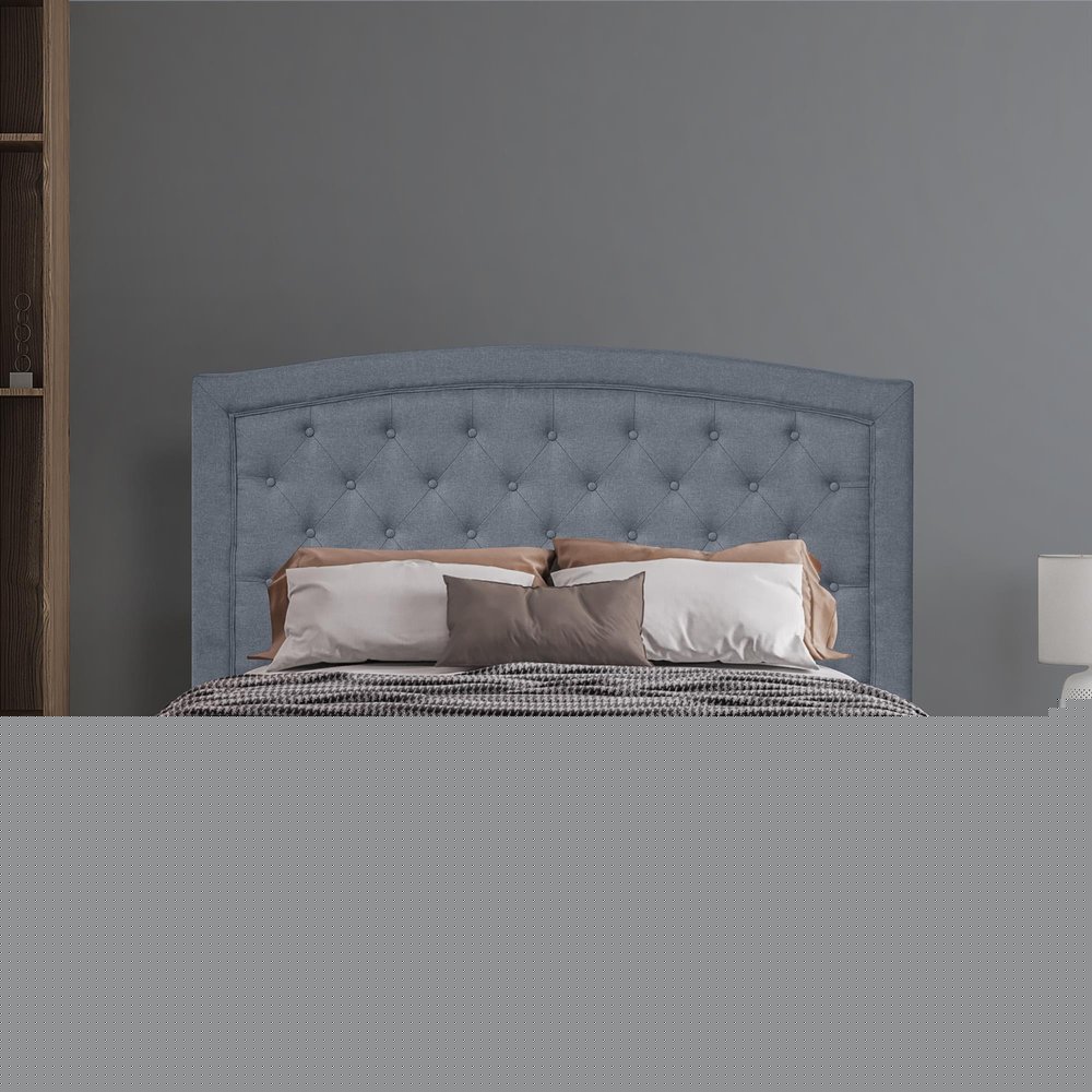 Gray Tufted Upholstered Queen Bed Frame