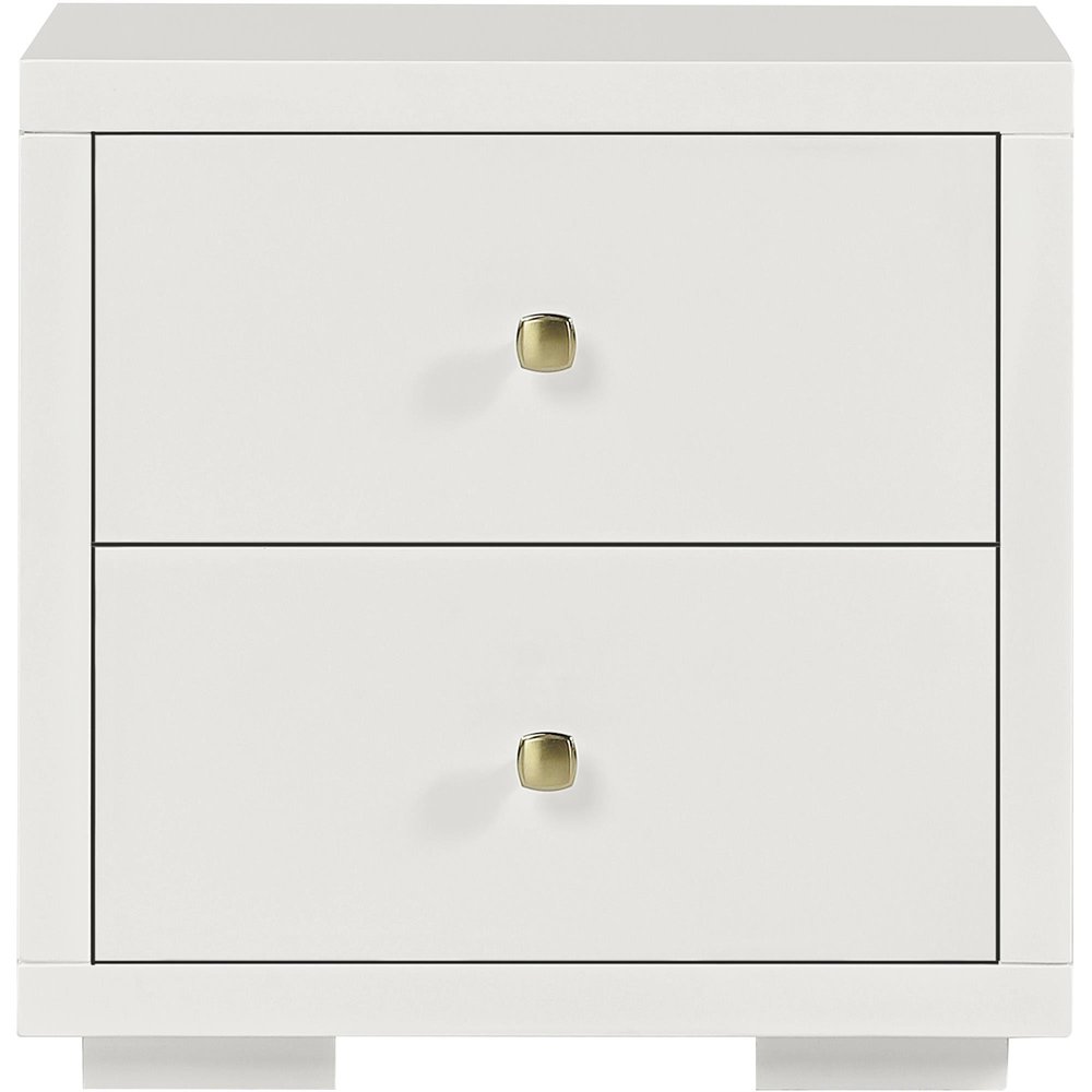 19" Black Solid and Manufactured Wood Two Drawer Nightstand