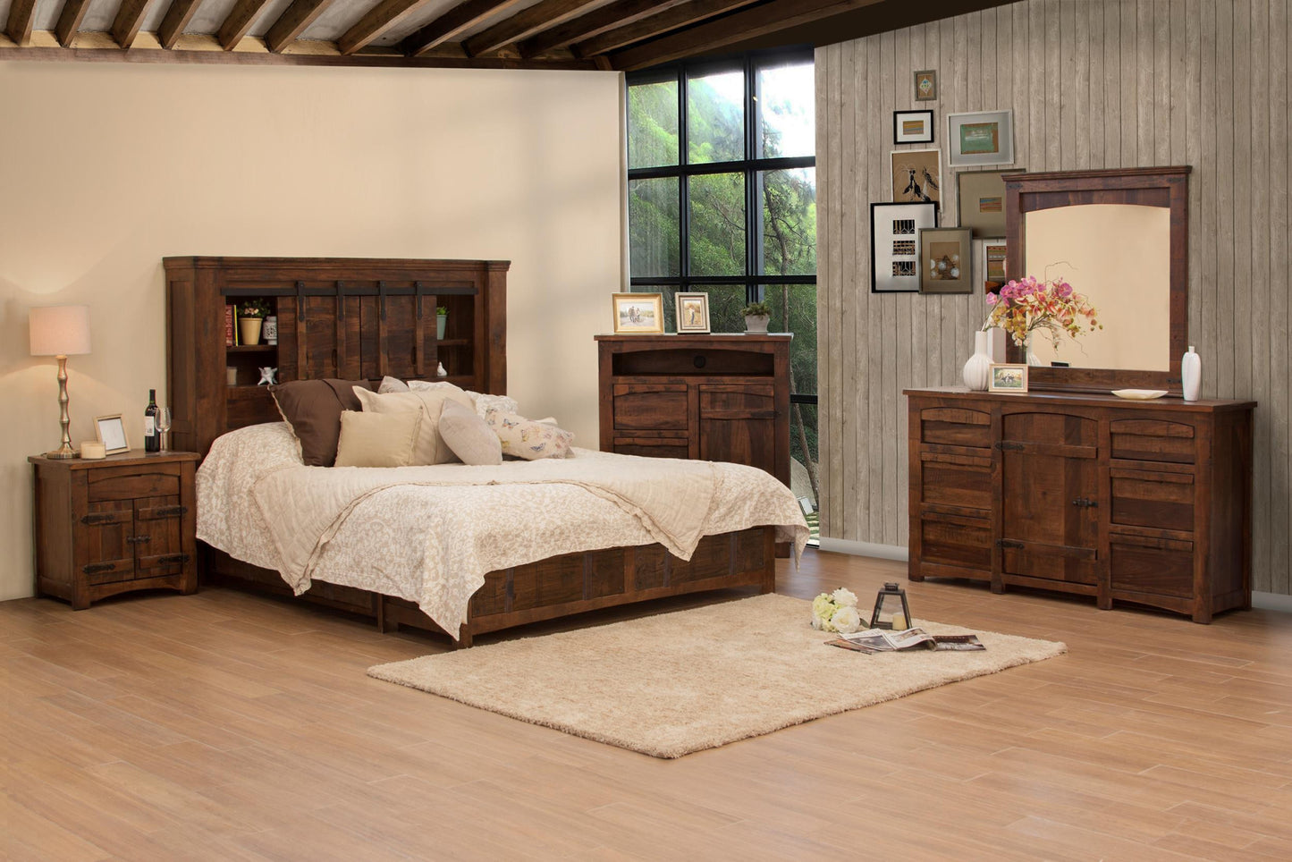 27" Brown Solid Wood One Drawer Nightstand