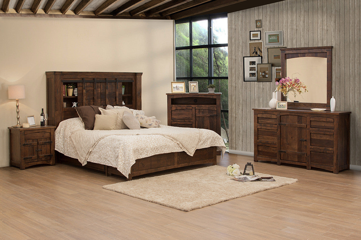 27" Brown Solid Wood One Drawer Nightstand