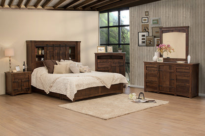 27" Brown Solid Wood One Drawer Nightstand