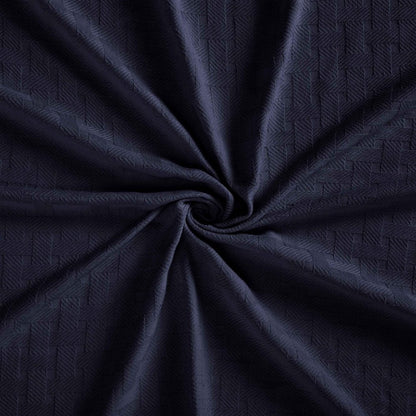 50" X 60" Blue Cotton Geometric Basketweave Throw Blanket