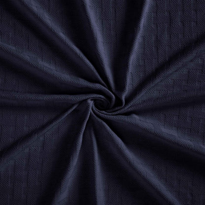 50" X 60" Blue Cotton Geometric Basketweave Throw Blanket