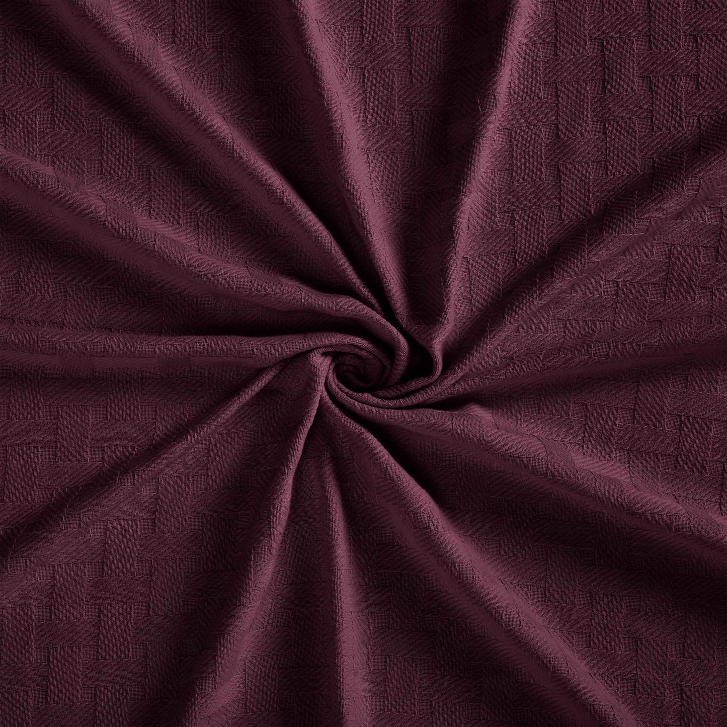50" X 60" Plum Cotton Basketweave Geometric Throw Blanket