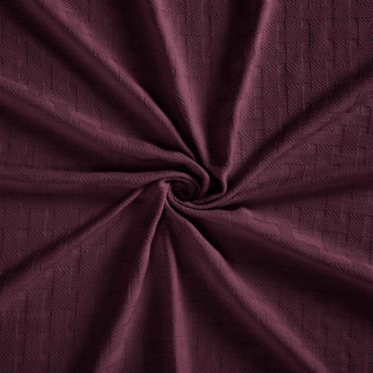 50" X 60" Plum Cotton Basketweave Geometric Throw Blanket