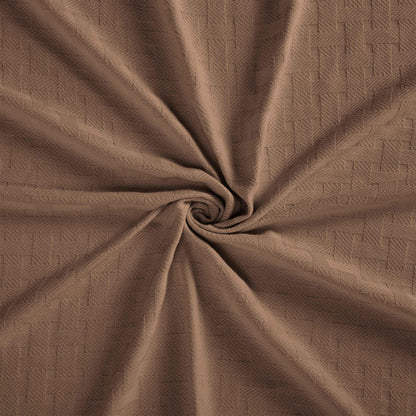 50" X 60" Taupe Cotton Basketweave Geometric Throw Blanket