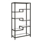 Black Metal and Glass Seven Tier Etagere Bookcase