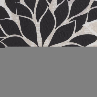 20" Black Gray and White Handmade Floral Indoor Outdoor Throw Pillow