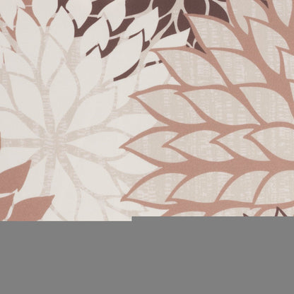 20" Brown Beige and Ivory Floral Indoor Outdoor Throw Pillow