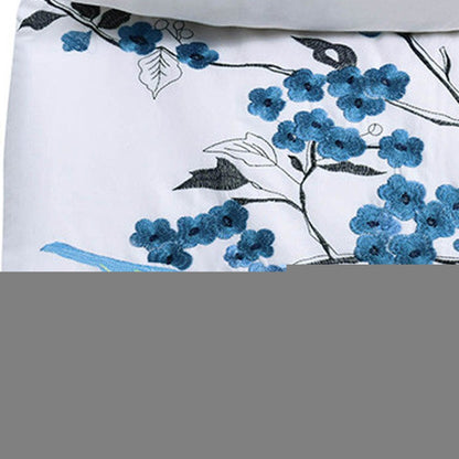 Blue and White King 100% Cotton 200 Thread Count Washable Duvet Cover Set