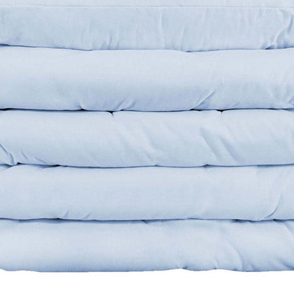 Light Blue Queen Cotton Blend Washable Duvet Cover Set