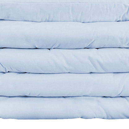 Light Blue Queen Cotton Blend Washable Duvet Cover Set
