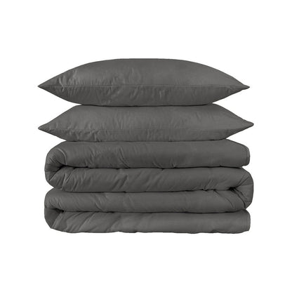 Charcoal Queen Cotton Blend 1200 Thread Count Washable Duvet Cover Set