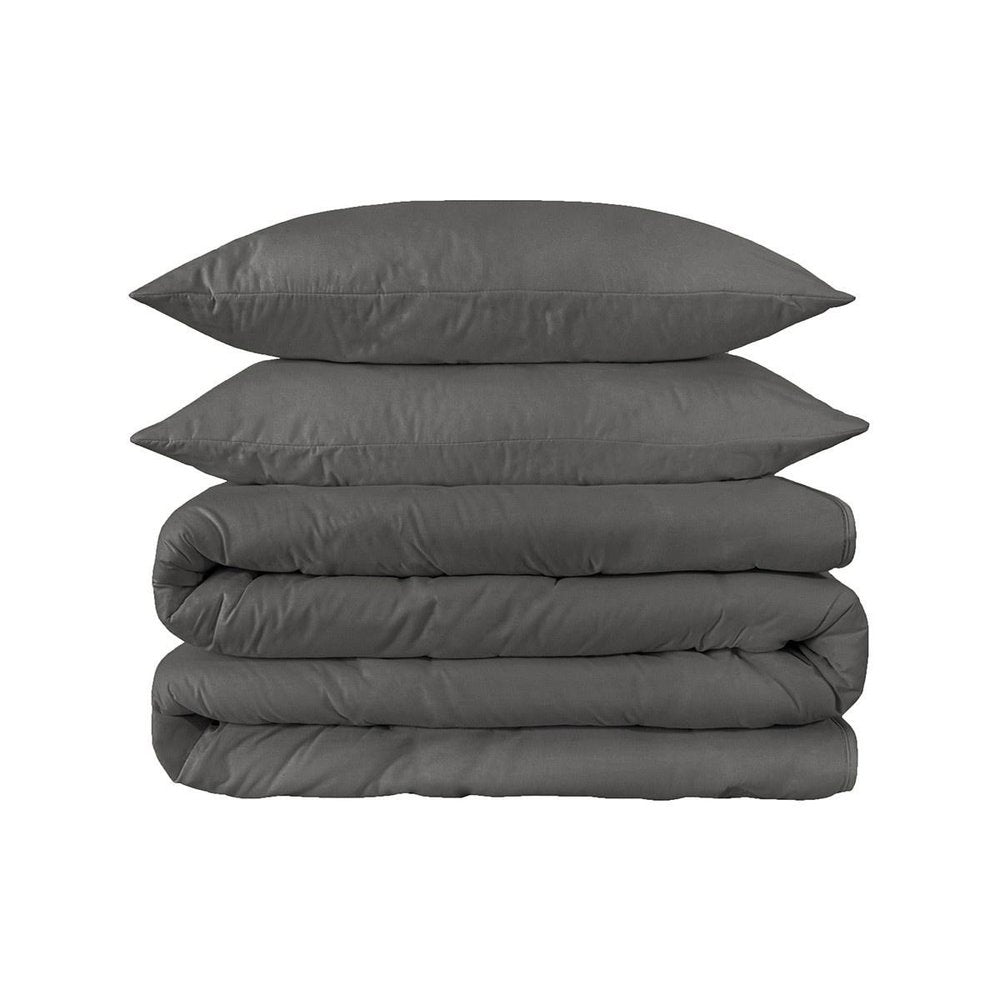 Charcoal King Cotton Washable Duvet Cover Set