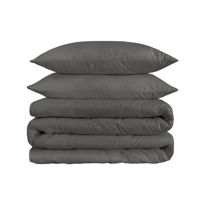 Charcoal King Cotton Washable Duvet Cover Set