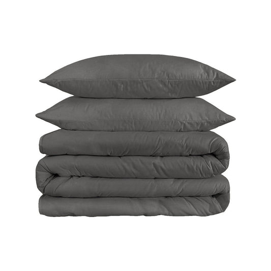 Charcoal King Cotton Blend 1200 Thread Count Washable Duvet Cover Set