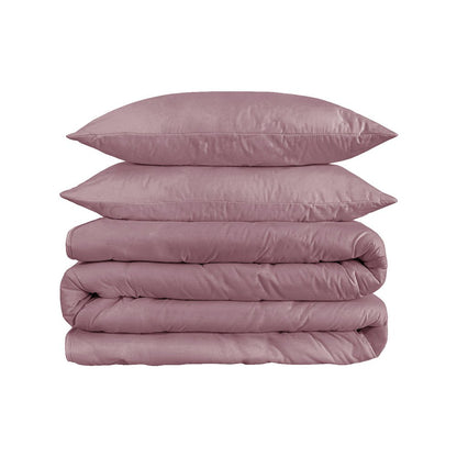 Purple Red King Cotton Blend 1200 Thread Count Washable Duvet Cover Set
