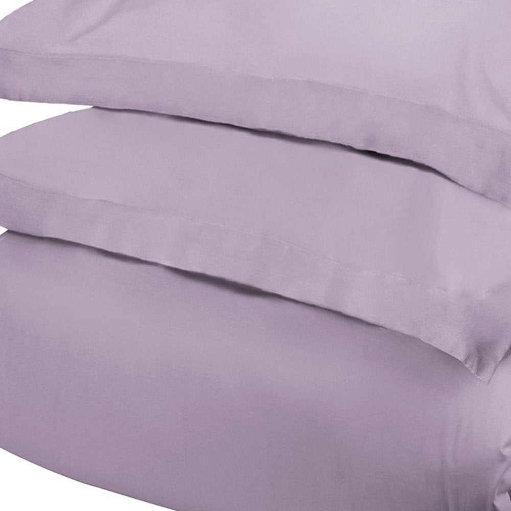 Pink Lavender King Cotton Blend 300 Thread Count Washable Duvet Cover Set